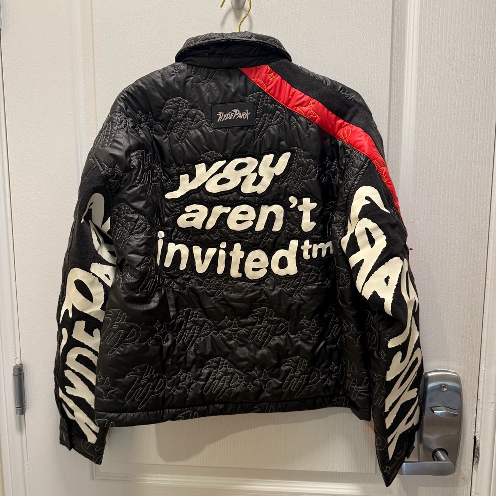 Hyde Park Moto Racer Coach Jacket in Black Bomber Jacket Size M NWT - Picture 8 of 10